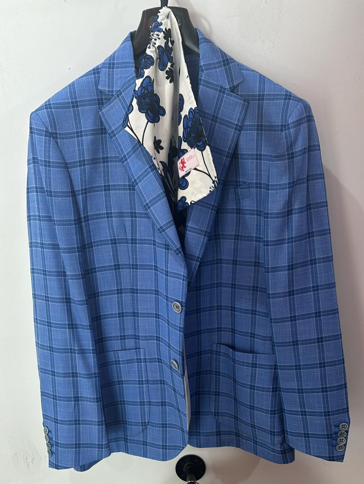 Enzo Resort sport coat blue checkers 290/12 col 43