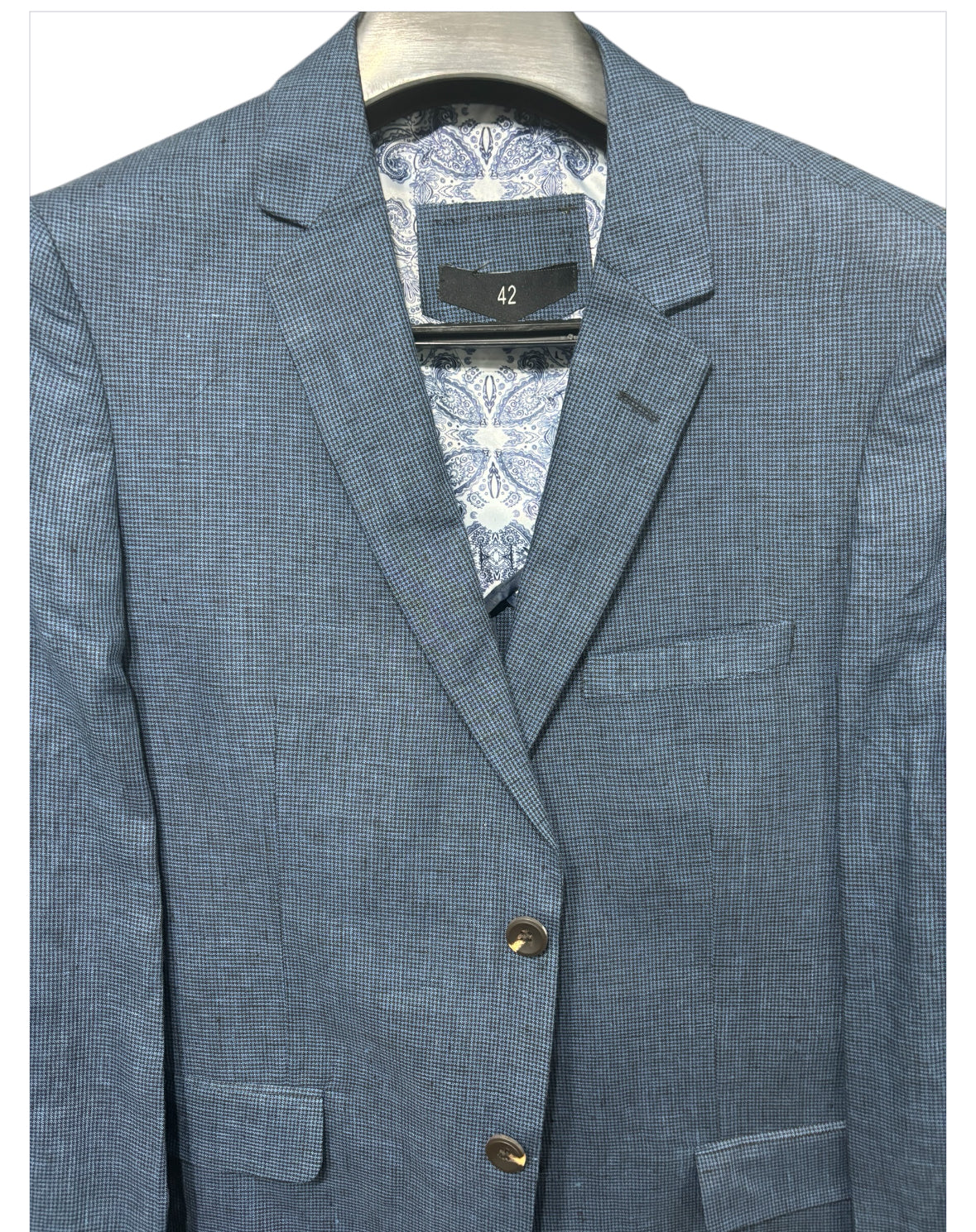 Enzo Resort sport coat JMC 7703 NAVY HOJAS