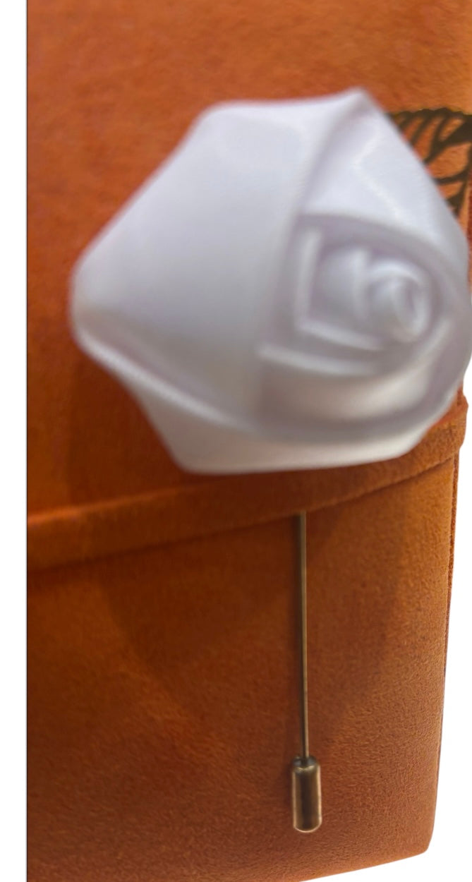 Pin lapel flower white